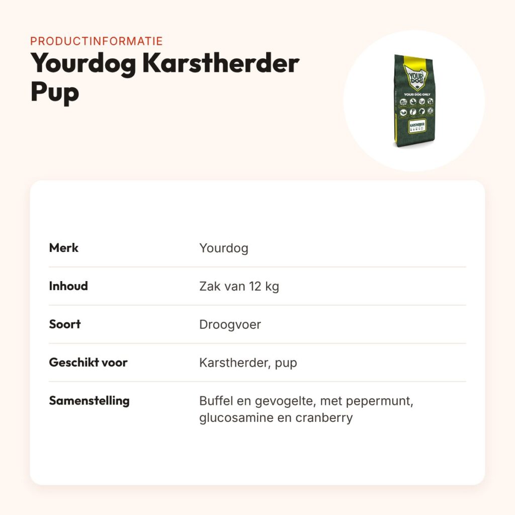 Yourdog hondenvoer Karstherder Pup 12 kg – buffel en gevogelte – productinformatie