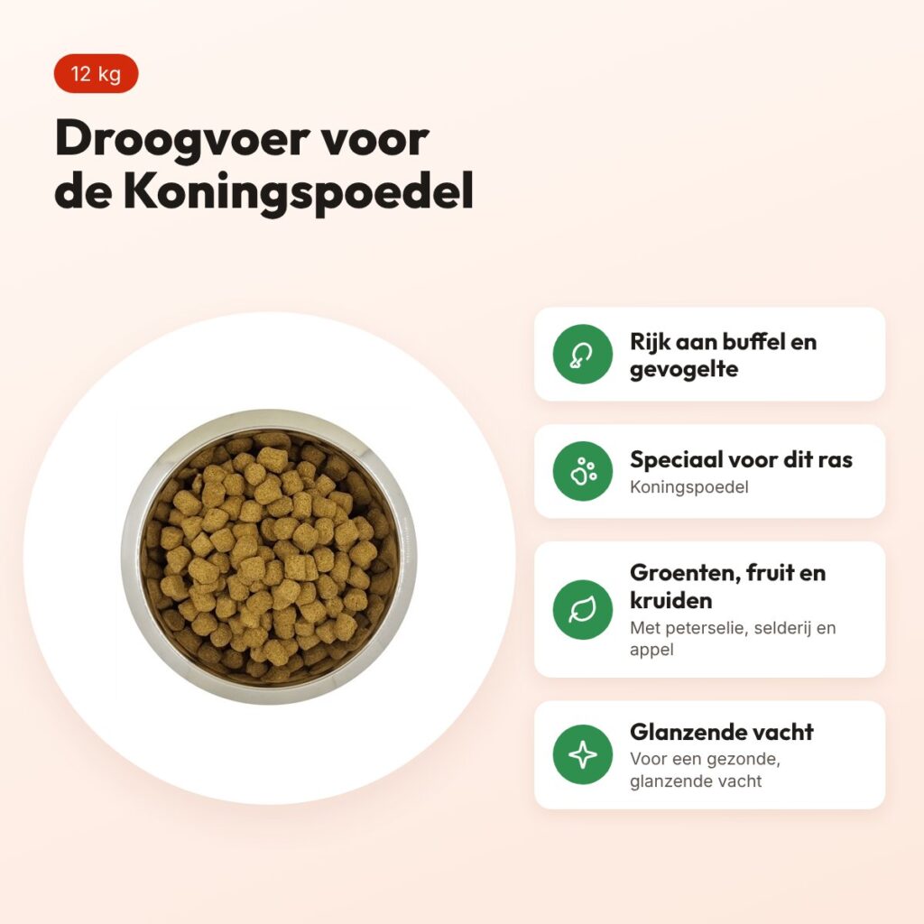 Yourdog hondenvoer Koningspoedel 12 kg – buffel en gevogelte – voordelen