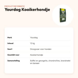 Yourdog hondenvoer Kooikerhondje 12 kg – buffel en gevogelte – productinformatie