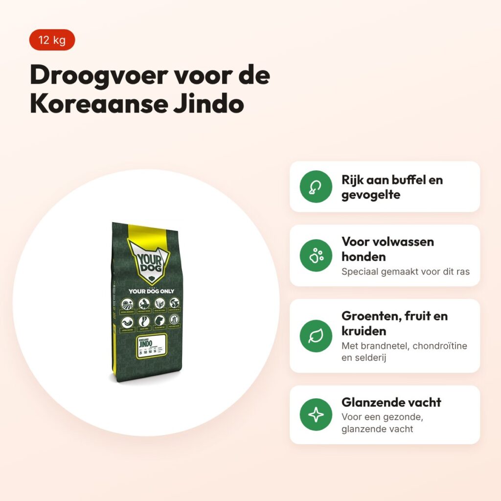 Yourdog hondenvoer Koreaanse Jindo Adult 12 kg – buffel en gevogelte – voordelen