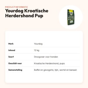 Yourdog hondenvoer Kroatische Herdershond Pup 12 kg – buffel en gevogelte – productinformatie