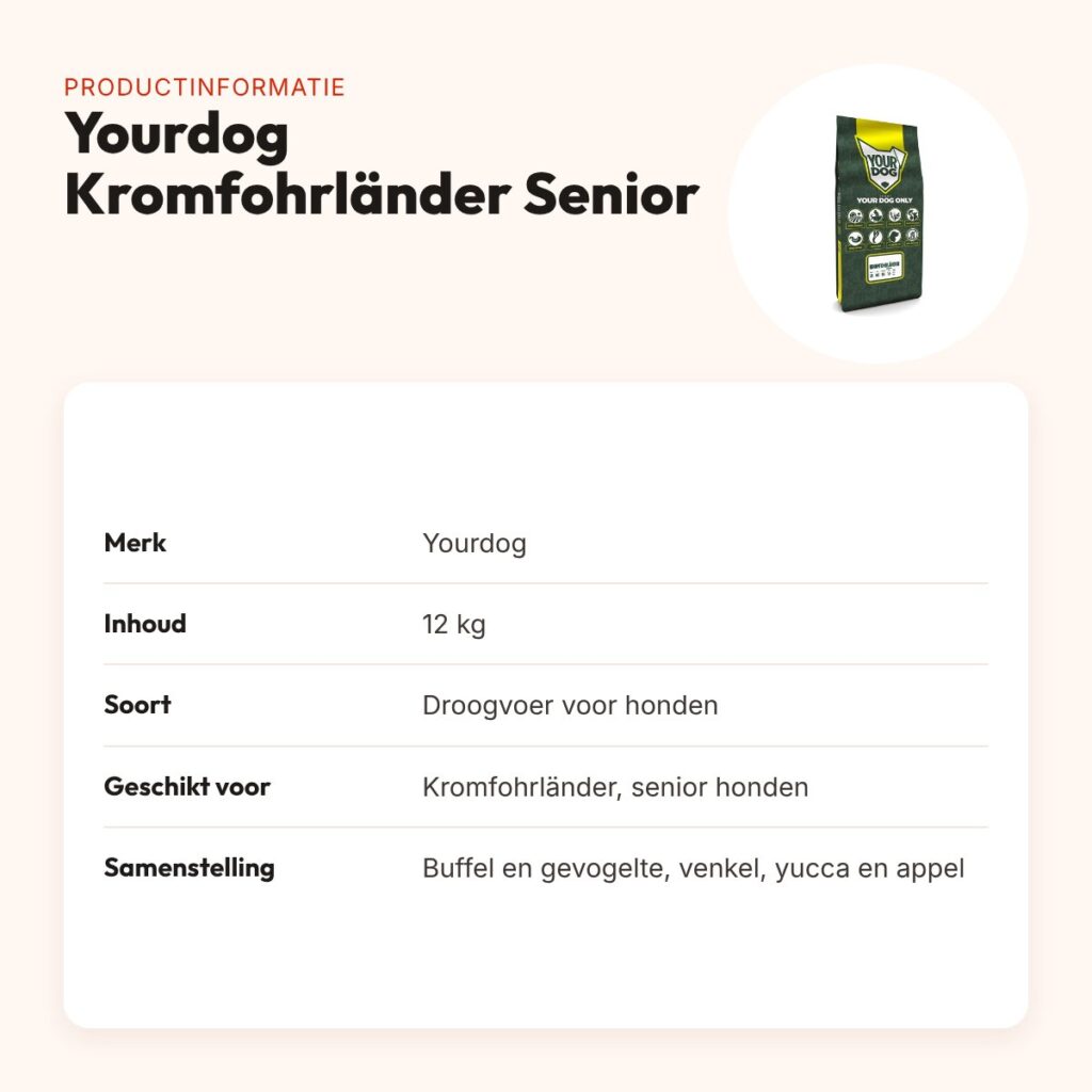 Yourdog hondenvoer Kromfohrländer Senior 12 kg – buffel en gevogelte – productinformatie