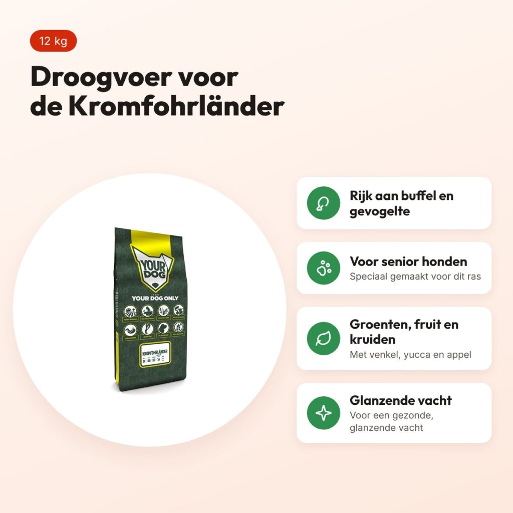 Yourdog hondenvoer Kromfohrländer Senior 12 kg – buffel en gevogelte – voordelen