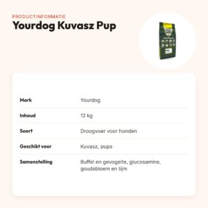 Yourdog hondenvoer Kuvasz Pup 12 kg – buffel en gevogelte – productinformatie