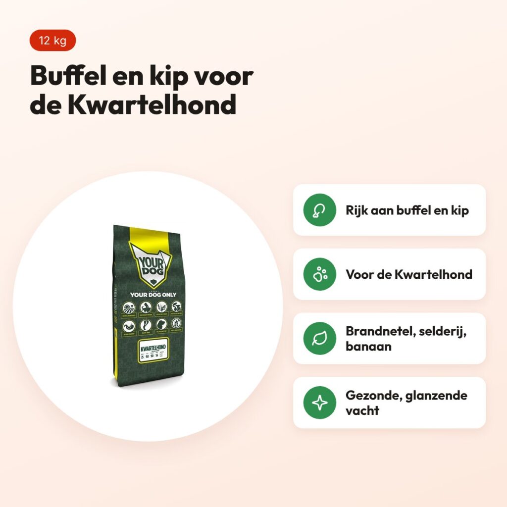 Yourdog hondenvoer Kwartelhond Adult 12 kg – buffel en kip – voordelen