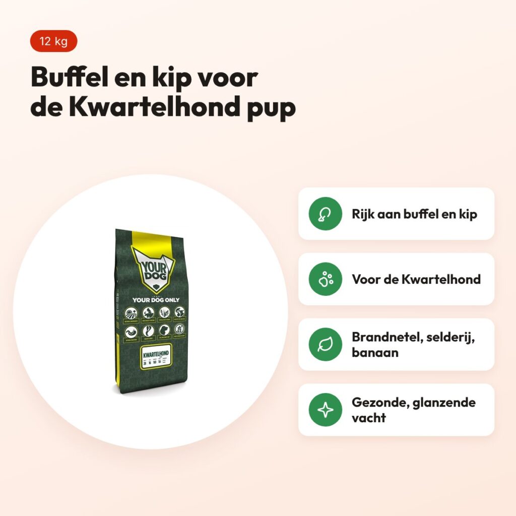 Yourdog hondenvoer Kwartelhond Pup 12 kg – buffel en kip – voordelen
