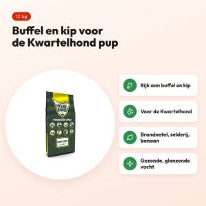 Yourdog hondenvoer Kwartelhond Pup 12 kg – buffel en kip – voordelen