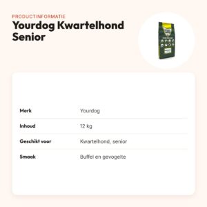 Yourdog hondenvoer Kwartelhond Senior 12 kg – buffel en gevogelte – productinformatie