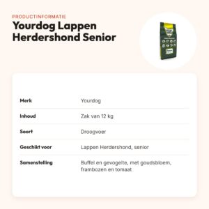 Yourdog hondenvoer Lappen Herdershond Senior 12 kg – buffel en gevogelte – productinformatie