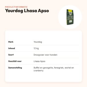 Yourdog hondenvoer Lhasa Apso 12 kg – buffel en gevogelte – productinformatie