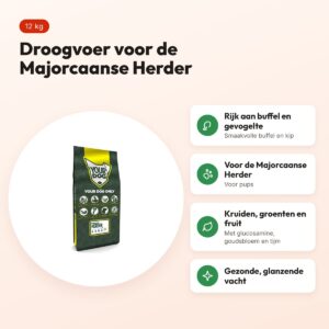 Yourdog hondenvoer Majorcaanse Herder Pup 12 kg – buffel en gevogelte – voordelen