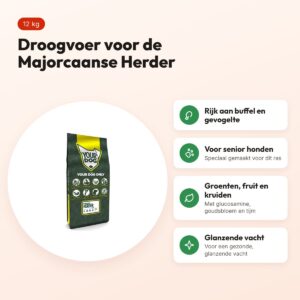 Yourdog hondenvoer Majorcaanse Herder Senior 12 kg – buffel en gevogelte – voordelen