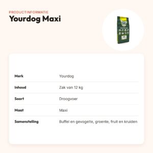 Yourdog hondenvoer Maxi 12 kg – buffel en gevogelte – productinformatie