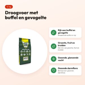 Yourdog hondenvoer Medium 12 kg – buffel en gevogelte – voordelen
