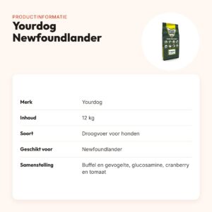 Yourdog hondenvoer Newfoundlander 12 kg – buffel en gevogelte – productinformatie