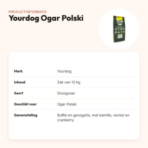 Yourdog hondenvoer Ogar Polski 12 kg – buffel en gevogelte – productinformatie