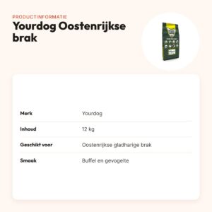 Yourdog hondenvoer Oostenrijkse gladharige brak 12 kg – buffel en gevogelte – productinformatie