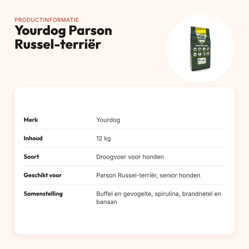 Yourdog hondenvoer Parson Russel-terriër Senior 12 kg – buffel en gevogelte – productinformatie
