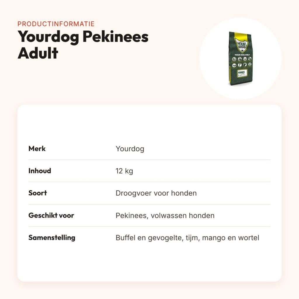 Yourdog hondenvoer Pekinees Adult 12 kg – buffel en gevogelte – productinformatie
