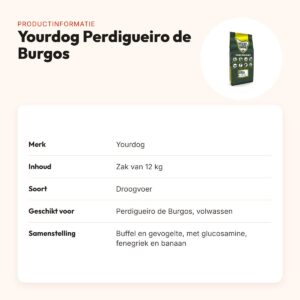 Yourdog hondenvoer Perdigueiro de Burgos Adult 12 kg – buffel en gevogelte – productinformatie