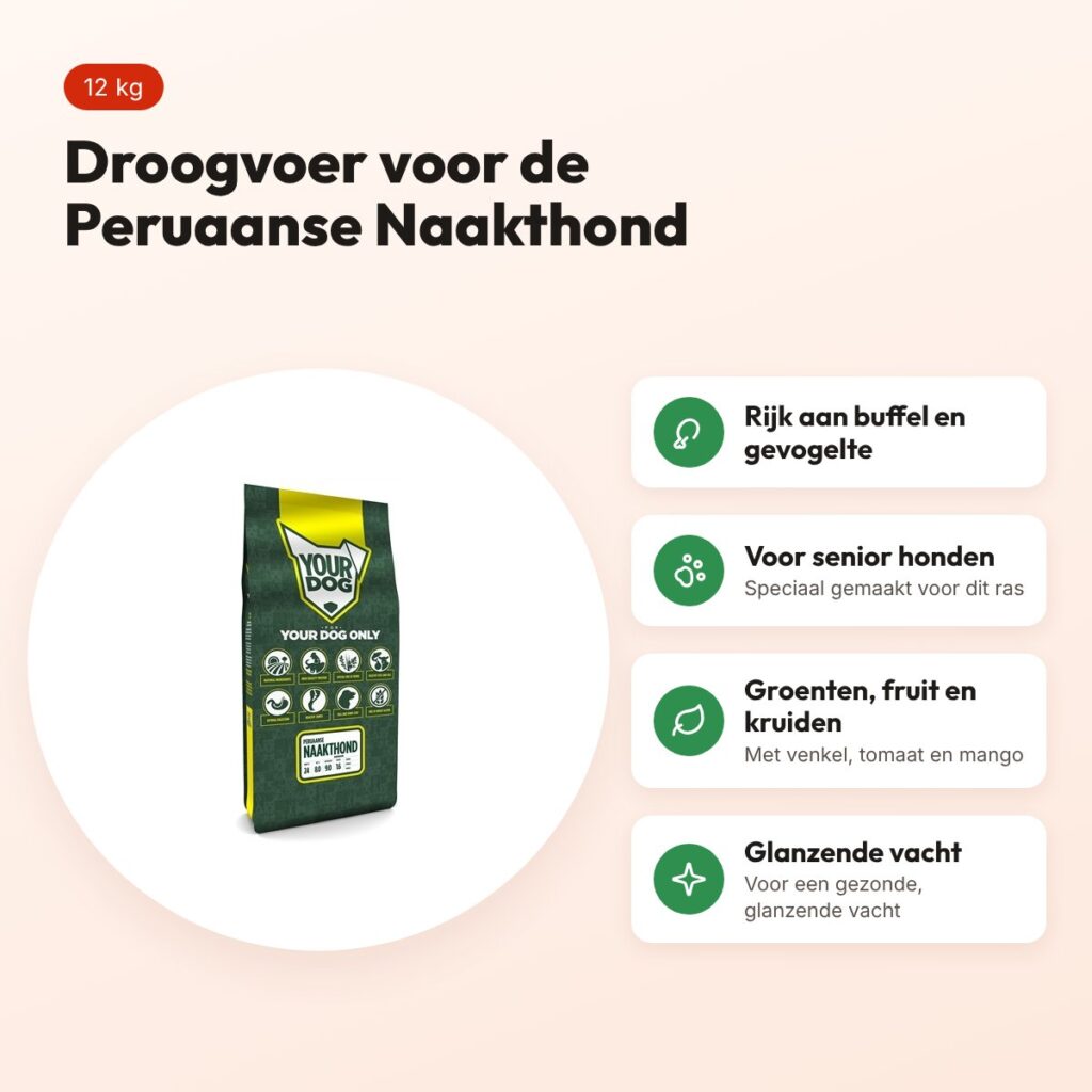 Yourdog hondenvoer Peruaanse Naakthond Senior 12 kg – buffel en gevogelte – voordelen