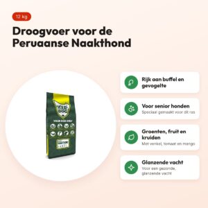 Yourdog hondenvoer Peruaanse Naakthond Senior 12 kg – buffel en gevogelte – voordelen