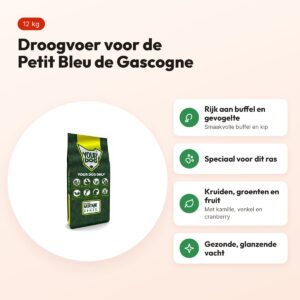 Yourdog hondenvoer Petit Bleu de Gascogne 12 kg – buffel en gevogelte – voordelen