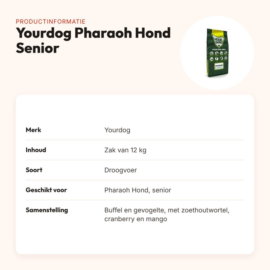Yourdog hondenvoer Pharaoh Hond Senior 12 kg – buffel en gevogelte – productinformatie