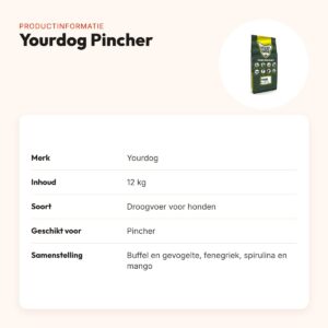 Yourdog hondenvoer Pincher 12 kg – buffel en gevogelte – productinformatie