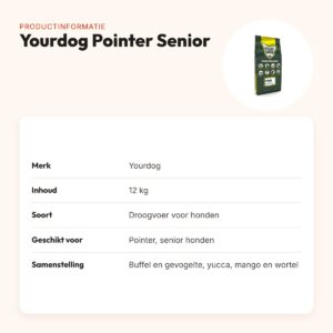 Yourdog hondenvoer Pointer Senior 12 kg – buffel en gevogelte – productinformatie