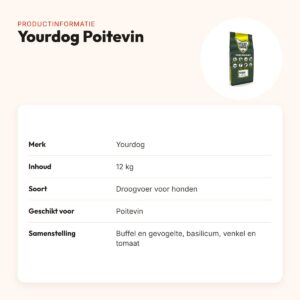 Yourdog hondenvoer Poitevin 12 kg – buffel en gevogelte – productinformatie