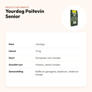 Yourdog hondenvoer Poitevin Senior 12 kg – buffel en gevogelte – productinformatie