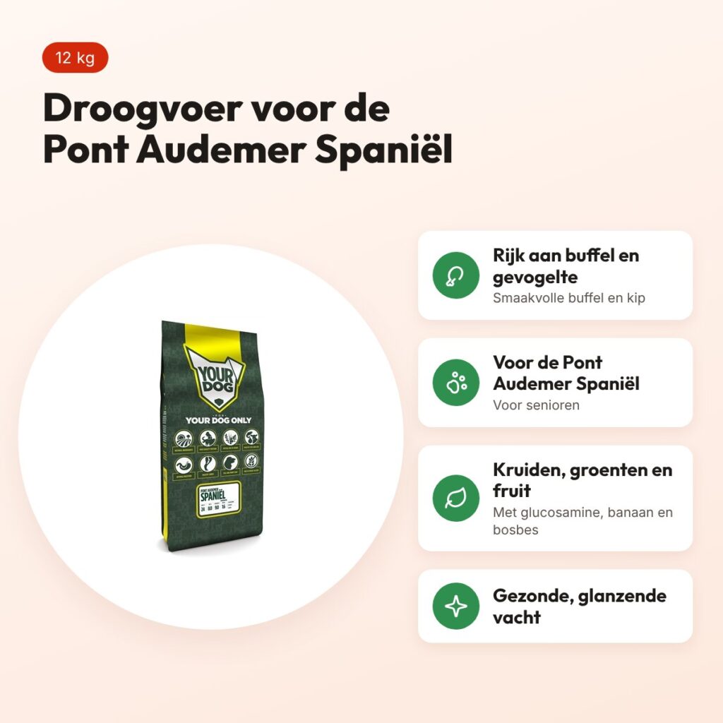 Yourdog hondenvoer Pont Audemer Spaniël Senior 12 kg – buffel en gevogelte – voordelen