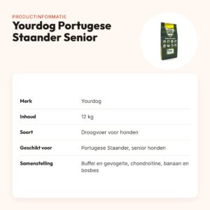 Yourdog hondenvoer Portugese Staander Senior 12 kg – buffel en gevogelte – productinformatie