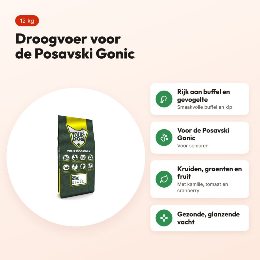 Yourdog hondenvoer Posavski Gonic Senior 12 kg – buffel en gevogelte – voordelen