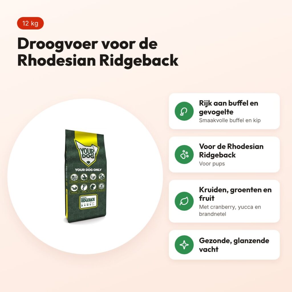 Yourdog hondenvoer Rhodesian Ridgeback Pup 12 kg – buffel en gevogelte – voordelen