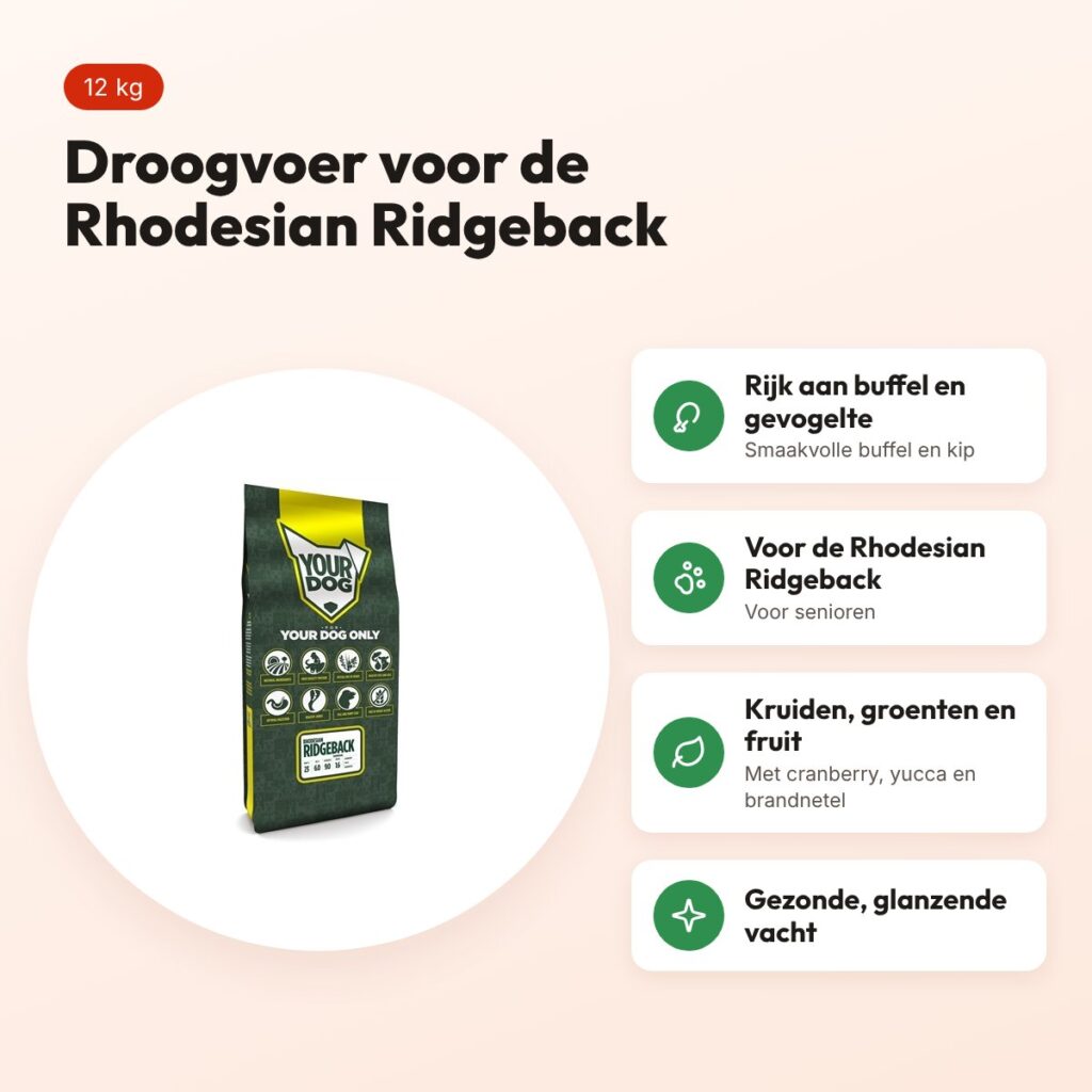 Yourdog hondenvoer Rhodesian Ridgeback Senior 12 kg – buffel en gevogelte – voordelen