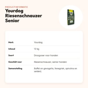 Yourdog hondenvoer Riesenschnauzer Senior 12 kg – buffel en gevogelte – productinformatie