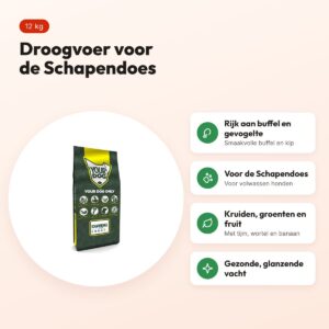 Yourdog hondenvoer Schapendoes Adult 12 kg – buffel en gevogelte – voordelen