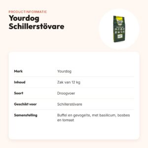Yourdog hondenvoer Schillerstövare 12 kg – buffel en gevogelte – productinformatie