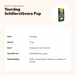 Yourdog hondenvoer Schillerstövare Pup 12 kg – buffel en gevogelte – productinformatie