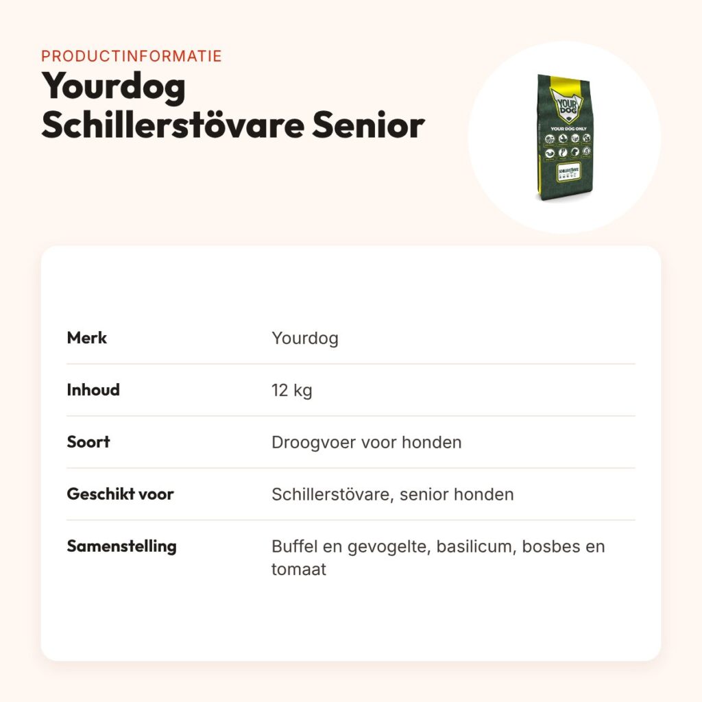 Yourdog hondenvoer Schillerstövare Senior 12 kg – buffel en gevogelte – productinformatie