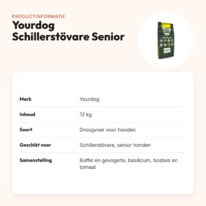Yourdog hondenvoer Schillerstövare Senior 12 kg – buffel en gevogelte – productinformatie