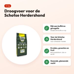 Yourdog hondenvoer Schotse Herdershond Adult 12 kg – buffel en gevogelte – voordelen