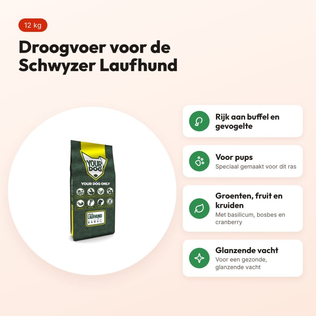 Yourdog hondenvoer Schwyzer Laufhund Pup 12 kg – buffel en gevogelte – voordelen