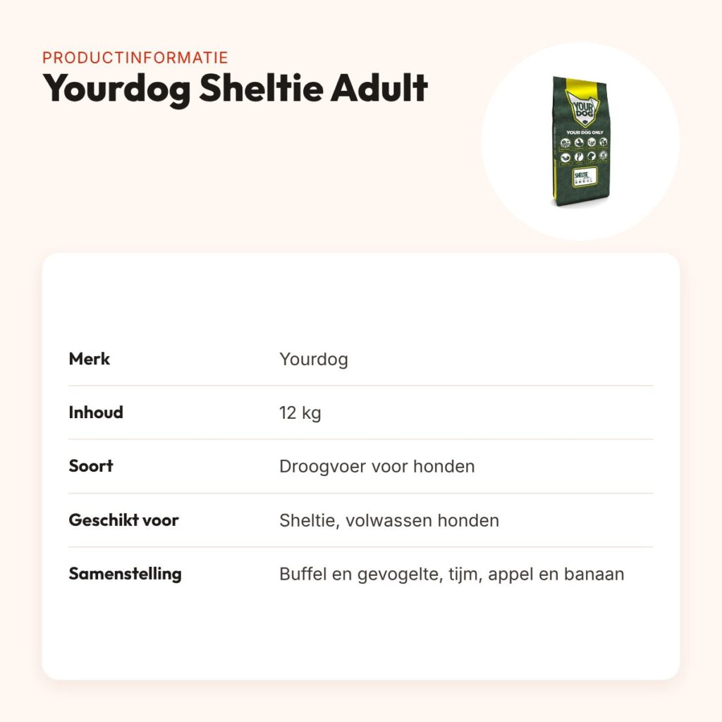 Yourdog hondenvoer Sheltie Adult 12 kg – buffel en gevogelte – productinformatie