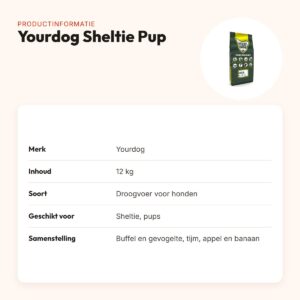 Yourdog hondenvoer Sheltie Pup 12 kg – buffel en gevogelte – productinformatie