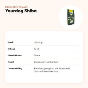 Yourdog hondenvoer Shiba 12 kg – buffel en gevogelte – productinformatie