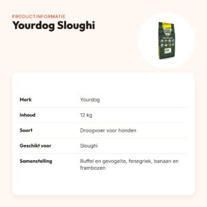 Yourdog hondenvoer Sloughi 12 kg – buffel en gevogelte – productinformatie