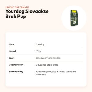 Yourdog hondenvoer Slovaakse Brak Pup 12 kg – buffel en gevogelte – productinformatie